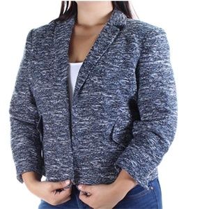 NWT Tommy Hilfiger Womens Tweed Clasp-Front Blazer